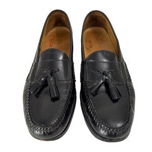 Cole Haan Men's Leather Shoes Loafer 10 Black Tassel Dress Slip On Air Comfort